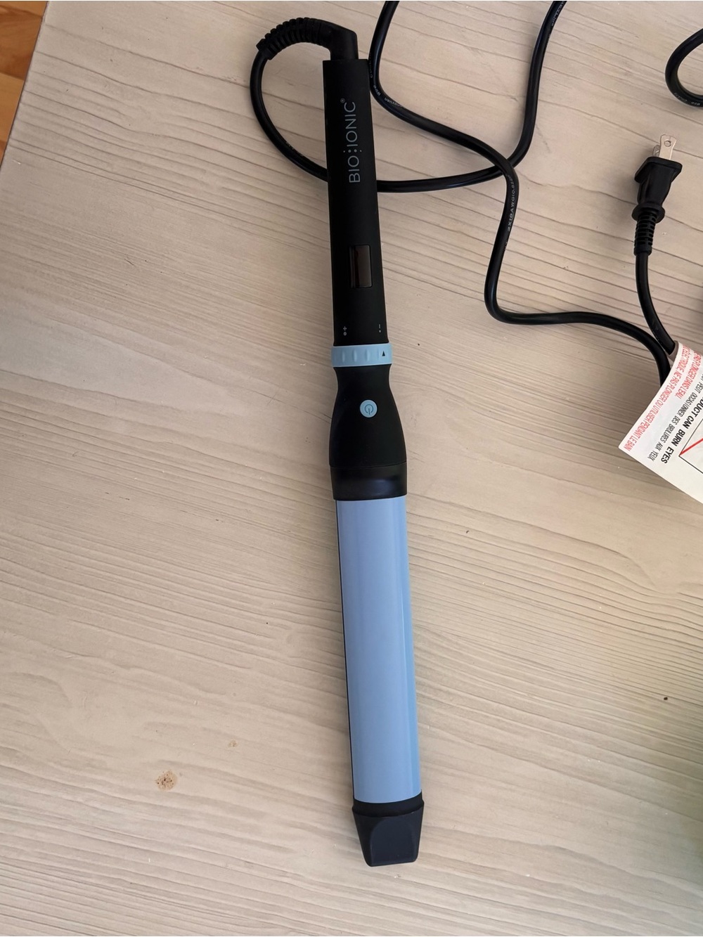 Bio Ionic Blue Ceramic Curling Wand for Women